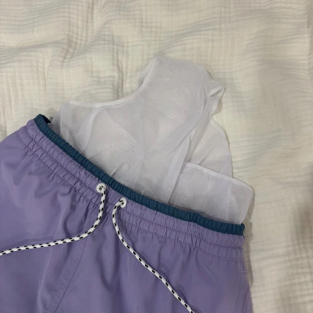 Chubbies Mens Purple Swim Trunks 4.5 Inch Inseam Mesh Lined Shorts Small